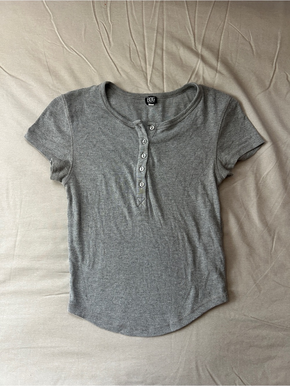 BDG Womens Gray Short-Sleeve Top